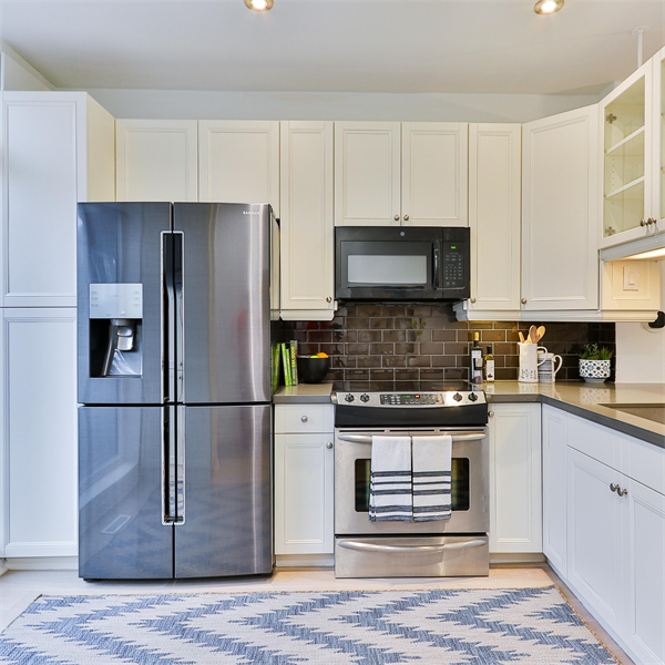 Classic L Shaped Freestanding Solid Wood Kitchen Cabinet