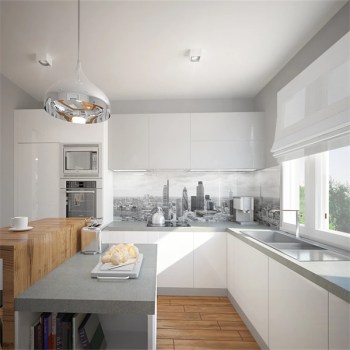 Modern High Quality Flat PVC Kitchen Cabinet